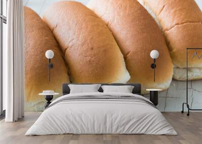 Hot dog buns. Wall mural