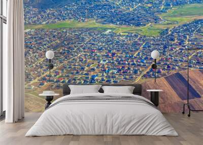 aerial view of rustic settlement  Wall mural