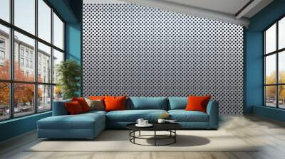 Gray metal background, perforated metal texture Wall mural