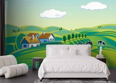 Summer day landscape Wall mural