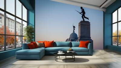 Civil war solider statues at dusk Wall mural