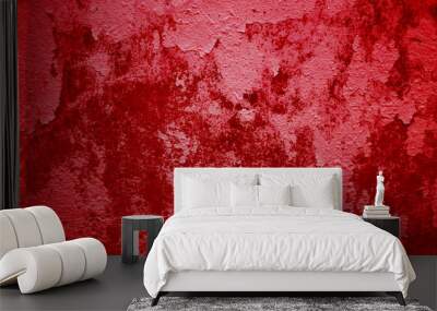 Red grunge abstrack background texture red concrete wall. horror and scary concept. Horror Style film background Wall mural