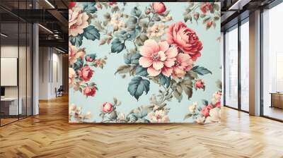 Beautiful floral vintage wallpaper background Wall mural