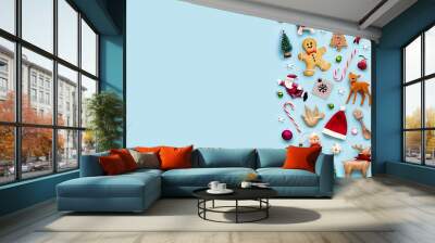 Collection of Christmas objects Wall mural