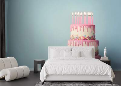 Tiered birthday cake Wall mural