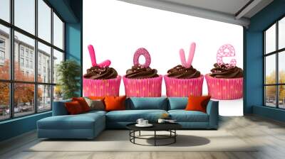 Valentine cupcakes Wall mural