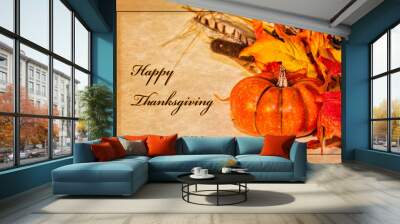 Happy Thanksgiving Card Wall mural