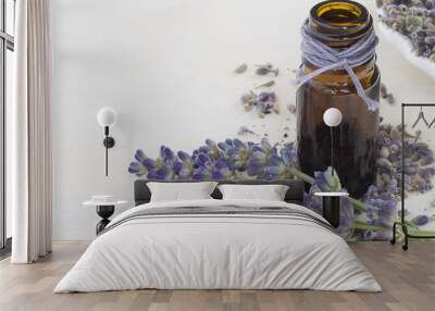 brown bottle lavendar buds Wall mural