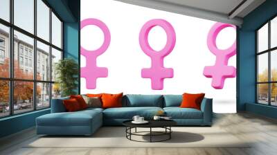 Realistic 3d female gender sign vector icon illustration Wall mural