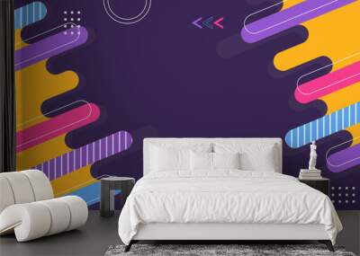 Abstract vector geometric background. Purple wallpaper background with colorful abstract shapes. Suitable for templates, banners, posters, covers and others Wall mural