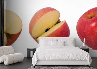 Apple fruits isolated on white background Wall mural