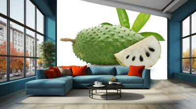 soursop fruit isolated on white background Wall mural