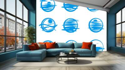 Icons of sea. Wall mural