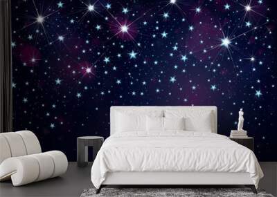 Vector night starry sky background. Wall mural