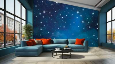 Vector night starry sky background. Wall mural