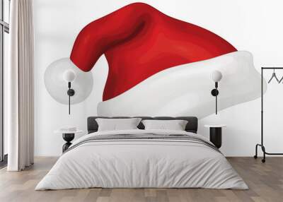 vector of red santa claus hat. Wall mural