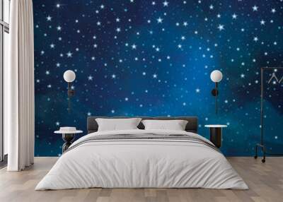 Vector starry  night sky  background. Wall mural