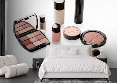 mock-up of cosmetics set on white background, luxury cosmetics concept, realistic design illustratio Wall mural