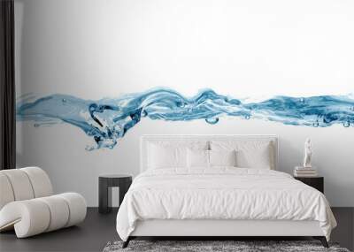 Water wave isolated on a white background close-up, clean drinking water concept Wall mural