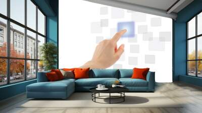 woman hand using touch screen interface Wall mural