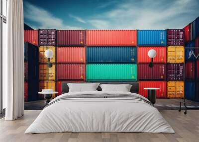 industrial containers box for logistic import export business Wall mural