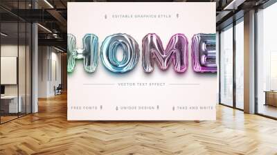 Bubble Holo - Editable Text Effect, Font Style Wall mural