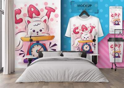 Cute kitty poster and merchandising Wall mural