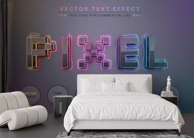 Cyber Pixel - Editable Text Effect, Font Style Wall mural