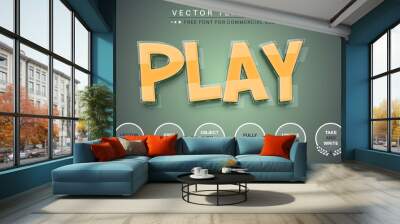 Play game - editable text effect, font style Wall mural