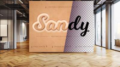 Sandy Beach - Editable Text Effect, Font Style Wall mural