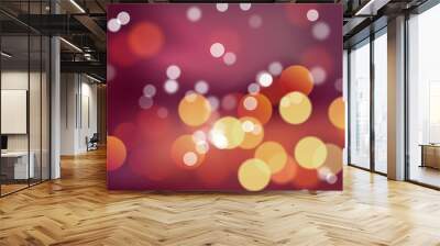 Abstract light bokeh sparks, bright glitter particles or dust shine blur bling Wall mural