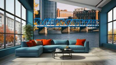 blue bridge grand rapids Wall mural