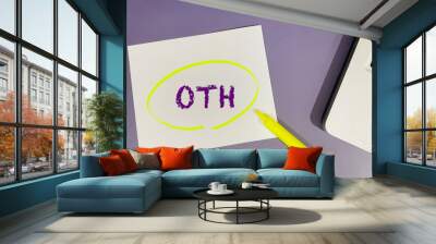 OTH text on purple background Wall mural