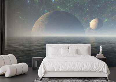 Alien planet ocean  -3d illustration - 3d Render Wall mural