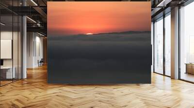 sunrise over the river Wall mural