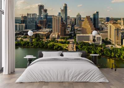 The Colorado River and the Austin Texas skyline. Wall mural