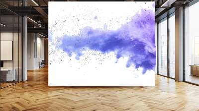 Blue and purple smoke merging isolated on transparent background. Wall mural