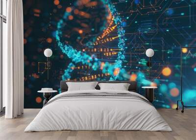 concept of bioinformatics and genomics research in healthcare and life sciences Wall mural