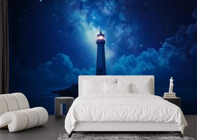 lighthouse on the coast of the sea Wall mural