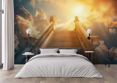 stairway to heaven in glory, gates of Paradise Wall mural