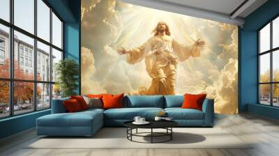 The Glorious Ascension of Jesus Christ: Rising with Faith to Join the Heavenly Realm Wall mural