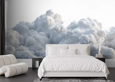 White clouds isolated on transparent background. Wall mural