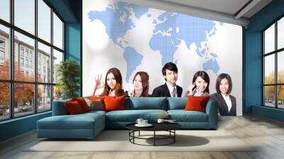 Asian business people team Wall mural