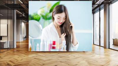 Beauty woman hair care concept Wall mural