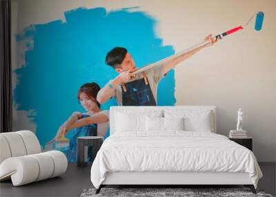 couple painting wall Wall mural