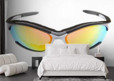 fashion colorful Sport sunglasses on white background Wall mural