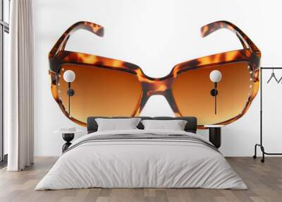 Isolated fashion Brown sunglasses Wall mural