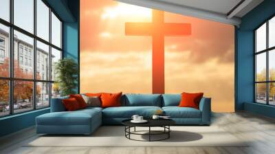 silhouette of cross Wall mural