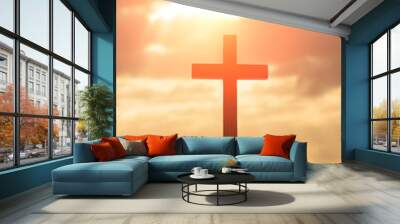 silhouette of cross Wall mural