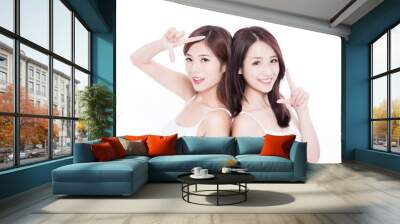 two beauty skincare woman Wall mural